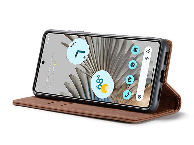 CaseMe Slim Synthetic Leather Wallet Case with Stand for Google Pixel 8 - Tan