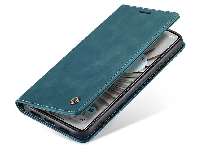 CaseMe Slim Synthetic Leather Wallet Case with Stand for Google Pixel 8 - Teal
