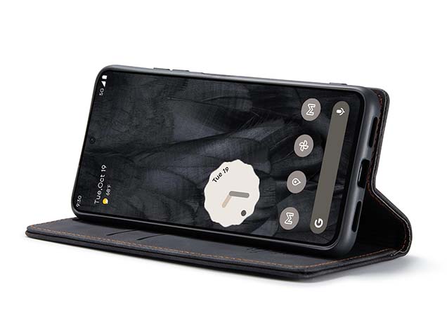 CaseMe Slim Synthetic Leather Wallet Case with Stand for Google Pixel 8 Pro - Charcoal