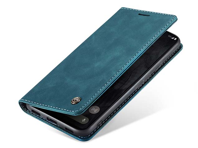 CaseMe Slim Synthetic Leather Wallet Case with Stand for Google Pixel 8 Pro - Teal Leather Wallet Case