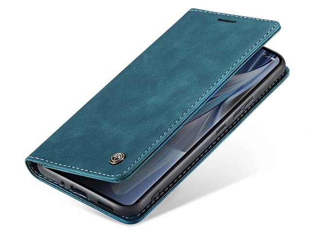 CaseMe Slim Synthetic Leather Wallet Case with Stand for OPPO Reno10 5G - Teal Leather Wallet Case