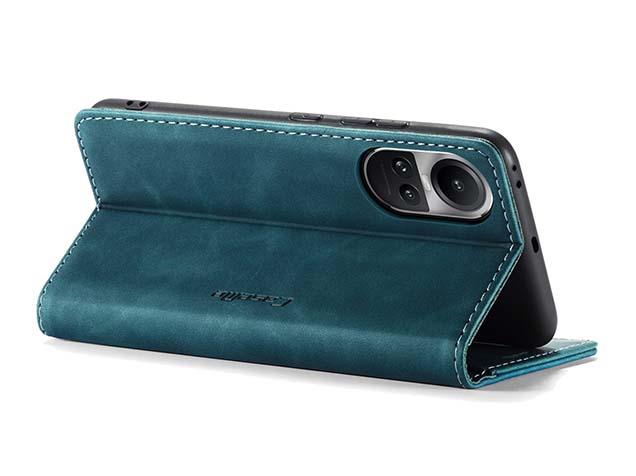 CaseMe Slim Synthetic Leather Wallet Case with Stand for OPPO Reno10 5G - Teal