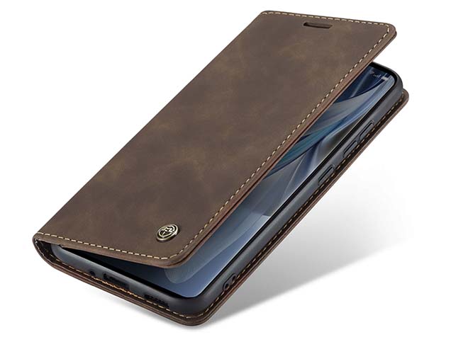 CaseMe Slim Synthetic Leather Wallet Case with Stand for OPPO Reno10 5G - Chocolate Leather Wallet Case
