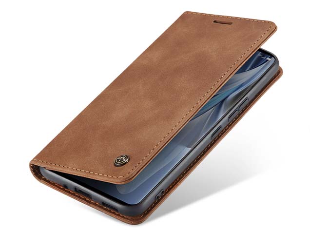 CaseMe Slim Synthetic Leather Wallet Case with Stand for OPPO Reno10 5G - Tan Leather Wallet Case