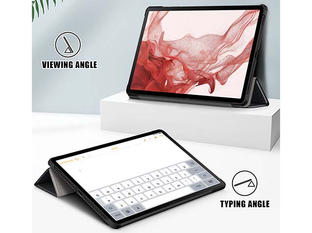 Slim Synthetic Leather Flip Case with Stand for Samsung Galaxy Tab S9 FE - Black