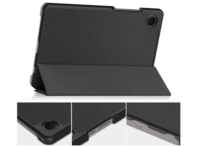 Premium Slim Synthetic Leather Flip Case with Stand for Samsung Galaxy Tab A9 8.7 inches - Black