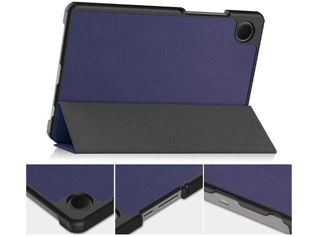 Premium Slim Synthetic Leather Flip Case with Stand for Samsung Galaxy Tab A9 8.7 inches - Midnight Blue