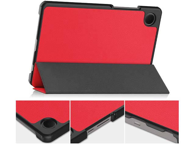 Premium Slim Synthetic Leather Flip Case with Stand for Samsung Galaxy Tab A9 8.7 inches - Red