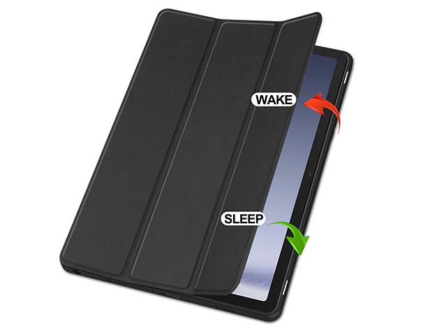 Premium Slim Synthetic Leather Flip Case with Stand for Samsung Galaxy Tab A9+ 11 inches - Black