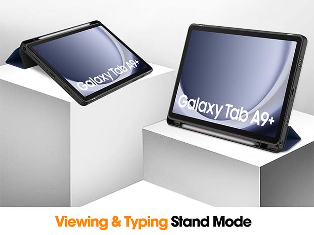 Premium Slim Synthetic Leather Flip Case with Stand for Samsung Galaxy Tab A9+ 11 inches - Midnight Blue