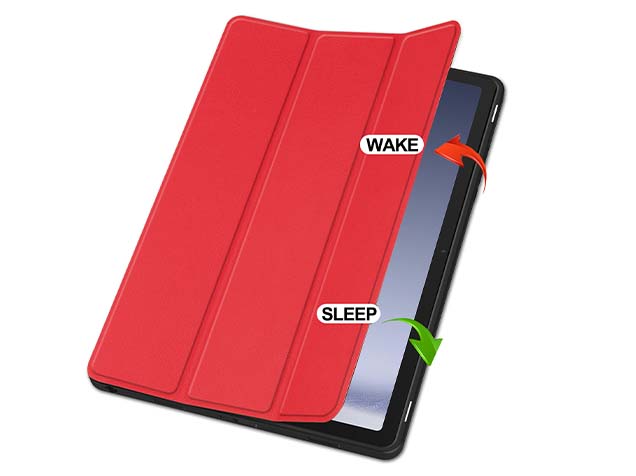 Premium Slim Synthetic Leather Flip Case with Stand for Samsung Galaxy Tab A9+ 11 inches - Red
