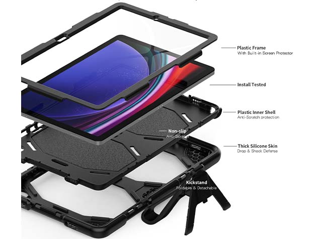 Rugged Case for Samsung Galaxy Tab A9+ 11 inches - Black