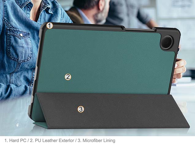 Premium Slim Synthetic Leather Flip Case with Stand for Samsung Galaxy Tab A9 8.7 inches - Teal