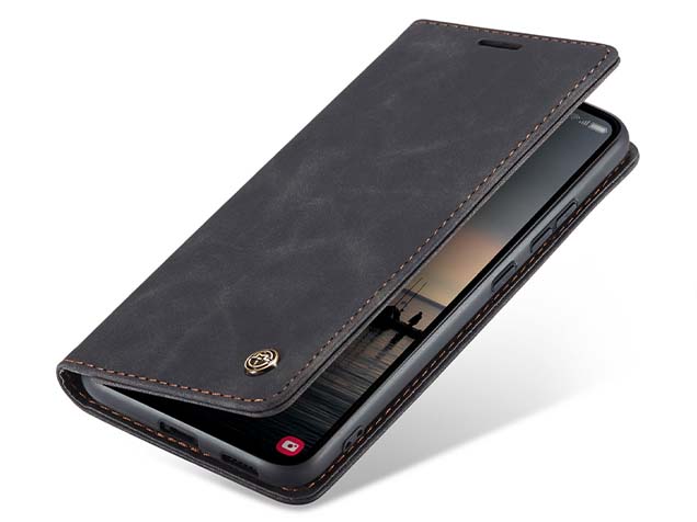 CaseMe Slim Synthetic Leather Wallet Case with Stand for Samsung Galaxy S23 FE - Charcoal