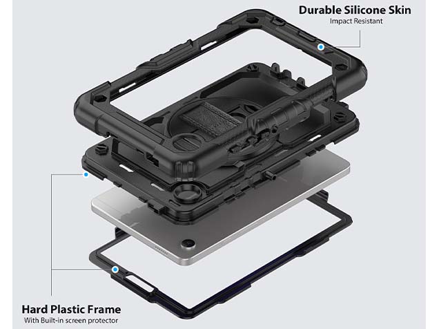 Rugged Impact Case for Samsung Galaxy Tab A9 8.7 inches - Classic Black