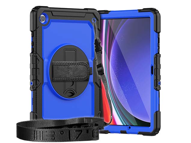 Rugged Impact Case with Strap for Samsung Galaxy Tab A9+ 11 inches - Blue Impact Case