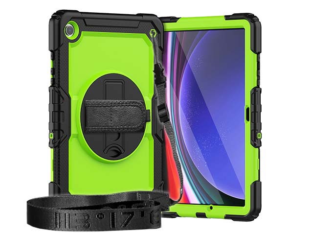 Rugged Impact Case with Strap for Samsung Galaxy Tab A9+ 11 inches - Green Impact Case