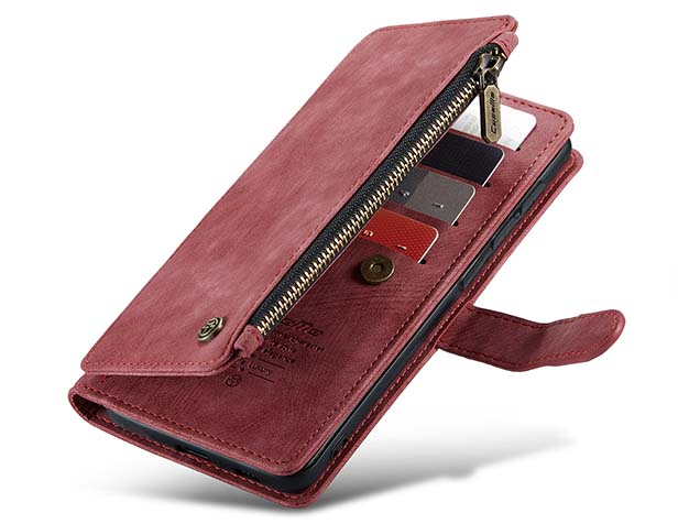 CaseMe Synthetic Leather Wallet Case with Zipper Pocket for Samsung Galaxy S23 FE - Blush