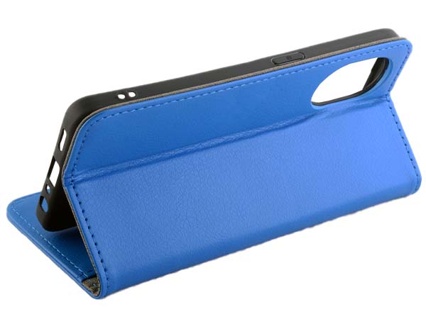 Synthetic Leather Wallet Case with Stand for OPPO A58 4G - Blue