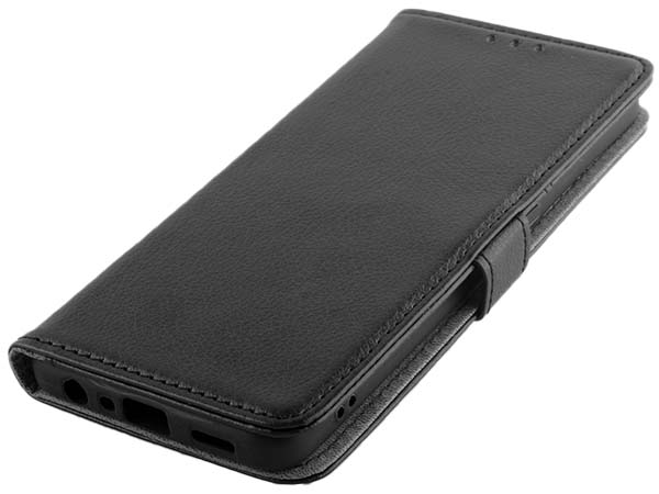 Synthetic Leather Wallet Case with Stand for OPPO A58 4G - Black