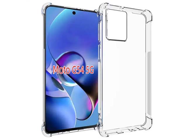 Gel Case with Bumper Edges for Motorola Moto G54 - Clear Soft Cover