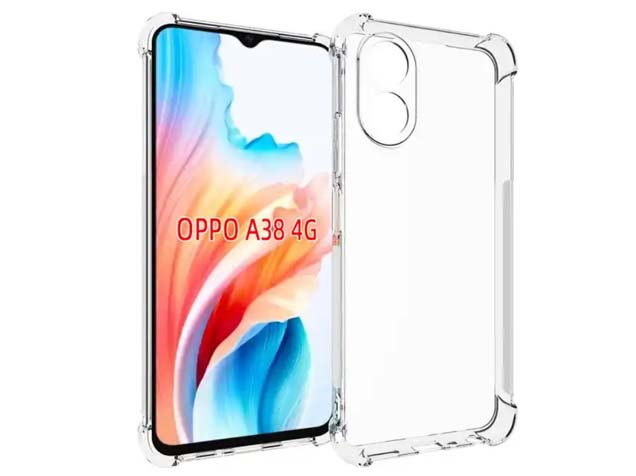 Gel Case with Bumper Edges for OPPO A38 - Clear Soft Cover