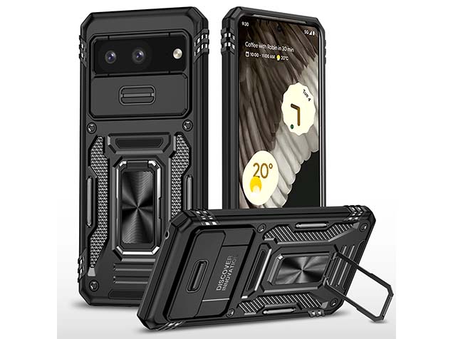 Military Case with Camera Cover for Google Pixel 8 - Black Impact Case