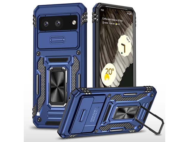 Military Case with Camera Cover for Google Pixel 8 - Dark Blue Impact Case