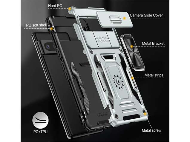 Military Case with Camera Cover for Google Pixel 8 Pro - Green