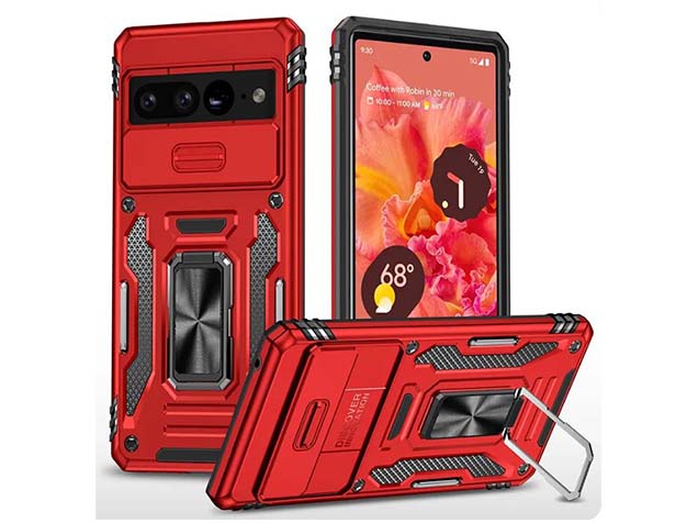 Military Case with Camera Cover for Google Pixel 8 Pro - Red Impact Case