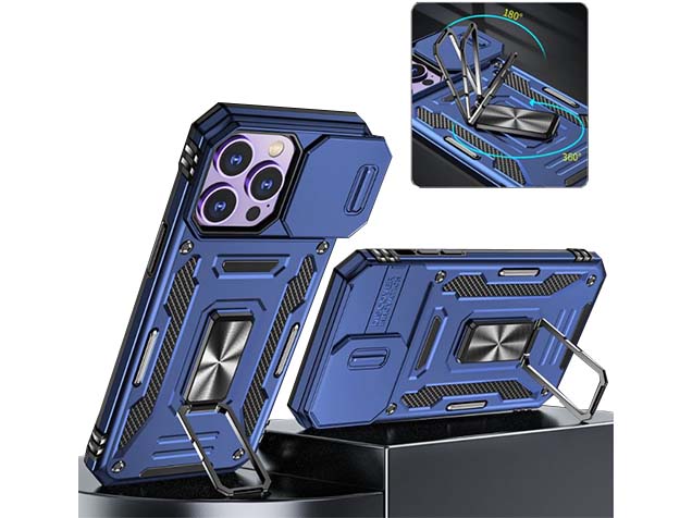 Military Case with Camera Cover for iPhone 15 Pro Max - Green