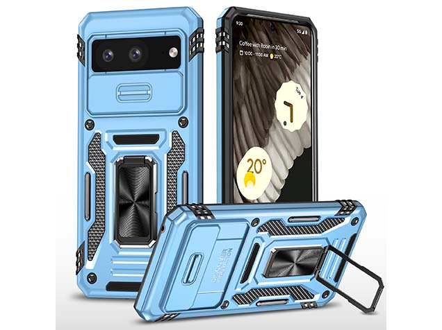 Military Case with Camera Cover for Google Pixel 8 - Light Blue Impact Case