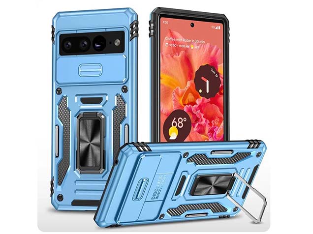 Military Case with Camera Cover for Google Pixel 8 Pro - Light Blue Impact Case