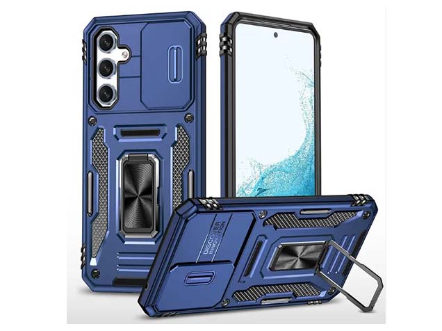 Military Case with Camera Cover for Samsung Galaxy S23 FE - Dark Blue Impact Case