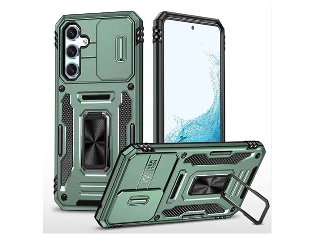 Military Case with Camera Cover for Samsung Galaxy S23 FE - Green Impact Case