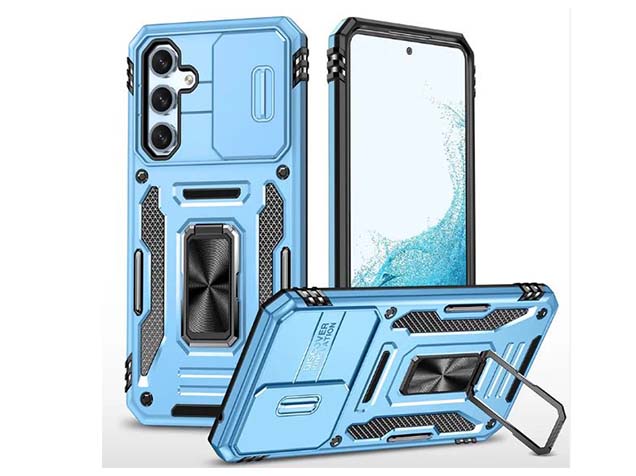 Military Case with Camera Cover for Samsung Galaxy S23 FE - Light Blue Impact Case