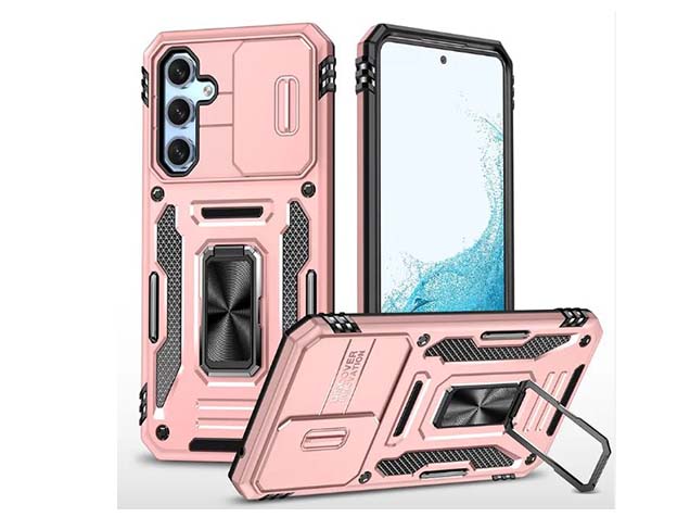 Military Case with Camera Cover for Samsung Galaxy S23 FE - Pink Impact Case