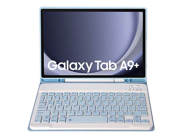 Keyboard and Case for Samsung Galaxy Tab A9+ 11 inches - Light Blue