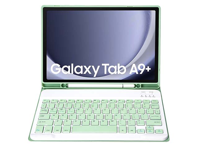 Keyboard and Case for Samsung Galaxy Tab A9+ 11 inches - Mint Green