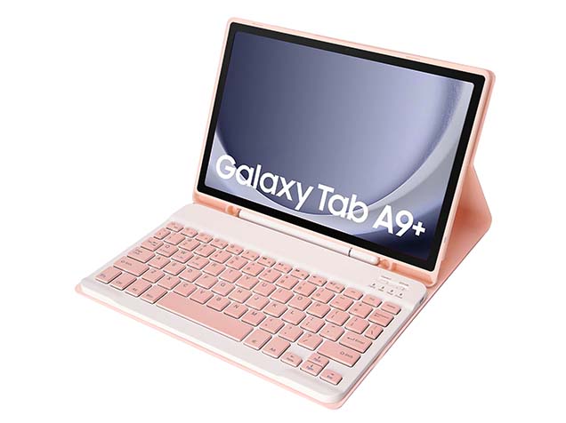 Keyboard and Case for Samsung Galaxy Tab A9+ 11 inches - Pink