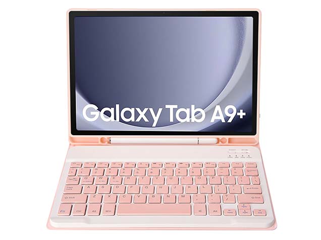 Keyboard and Case for Samsung Galaxy Tab A9+ 11 inches - Pink