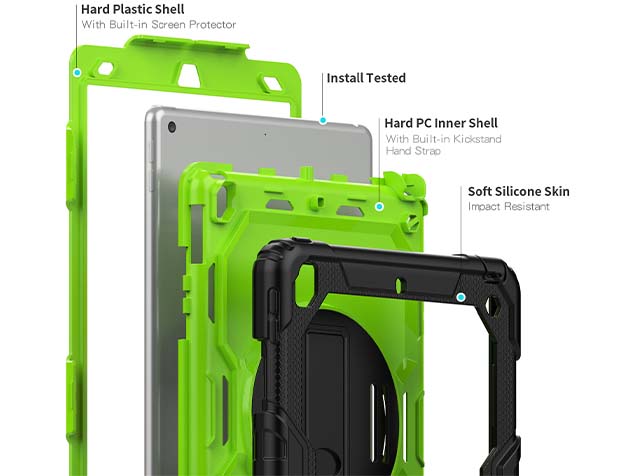 Rugged Impact Case for Apple iPad 9th Gen 10.2 - Green