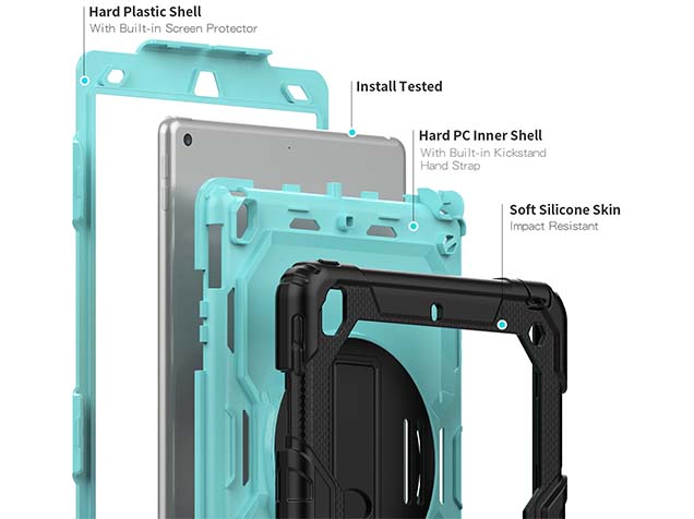 Rugged Impact Case for Apple iPad 9th Gen 10.2 - Sky Blue