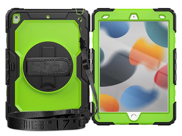 Rugged Impact Case with Strap for Apple iPad 9th Gen 10.2 - Green Impact Case