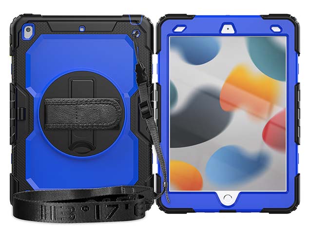 Rugged Impact Case with Strap for Apple iPad 7/8th Gen - Blue Impact Case