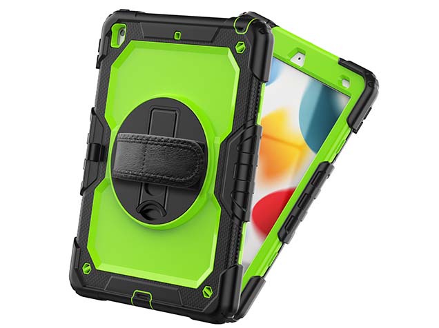 Rugged Impact Case with Strap for Apple iPad 7/8th Gen - Green
