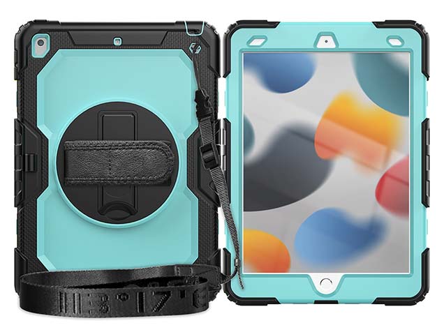 Rugged Impact Case with Strap for Apple iPad 7/8th Gen - Sky Blue Impact Case