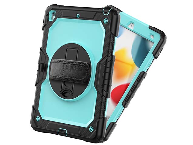 Rugged Impact Case with Strap for Apple iPad 7/8th Gen - Sky Blue