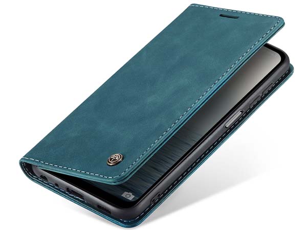 CaseMe Slim Synthetic Leather Wallet Case with Stand for Samsung Galaxy A05s - Teal Leather Wallet Case