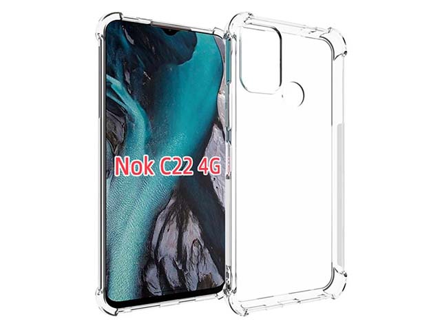 Gel Case with Bumper Edges for Nokia C22 - Clear Soft Cover